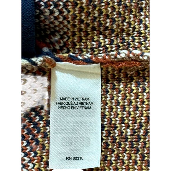 Lucky Brand Women Aztec Print Open Front Cardigan Sweater Navy Multicolor L NWT - Picture 7 of 7